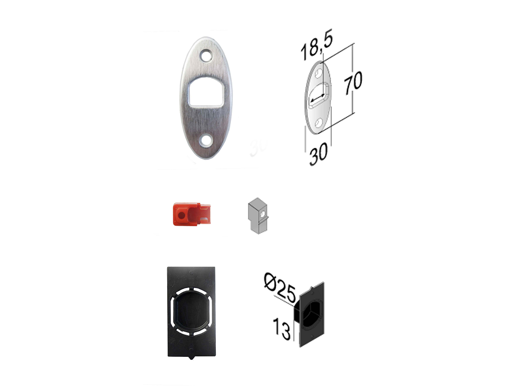 Contropiastra Gaggia per serratura a Gancio G500 572+711+Pozzetto+Dima varie finituire | Bonaiti - immagine 2